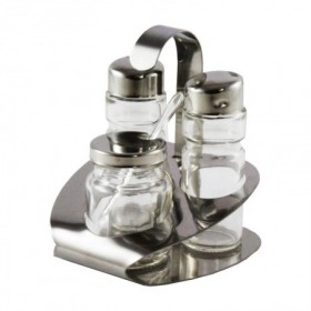 Comprar Salero + Pimentero + Mostaza + Soporte Gorem  Wurko 172019 al Mejor Precio