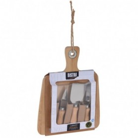 Comprar Tabla Quesos Bambu + 3 Piezas 29X16 Cm  Bistro 19114 al Mejor Precio