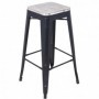 Comprar Taburete Metal Madera Negro 30X77 Cm  Importacion 208043 al Mejor Precio