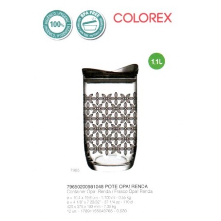 Comprar Tarro Con Tapa 1,1L Decorado Atelie  Colorex 4118 al Mejor Precio