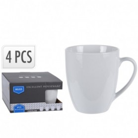 Comprar Tazas Porcelana Blanca 380 Ml 4 Piezas Juego Excellent 257068 al Mejor Precio
