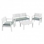 Comprar Tresillo Java Blanco + 4 Cojines Conjunto Progarden 206585 al Mejor Precio