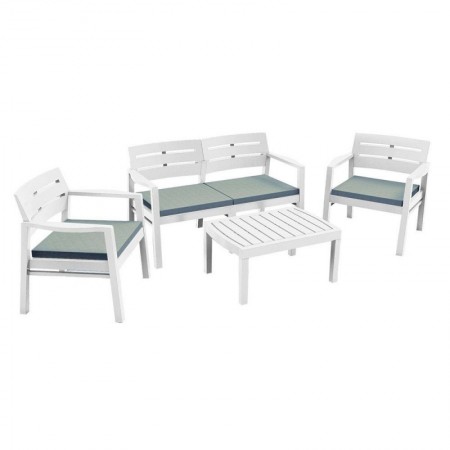 Comprar Tresillo Java Blanco + 4 Cojines Conjunto Progarden 206585 al Mejor Precio