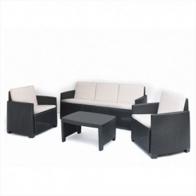 Comprar Tresillo Stromboli Antracita 4 Piezas 10 Cojines Conjunto Progarden 206371 al Mejor Precio