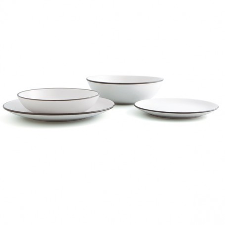 Comprar Vajilla Gres Rustik Redonda Blanca 19 Piezas  Luminarc 1382 al Mejor Precio
