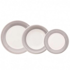 Comprar Vajilla Loza Donna Gris 18 Piezas  Ceramicheitalia 1216 al Mejor Precio