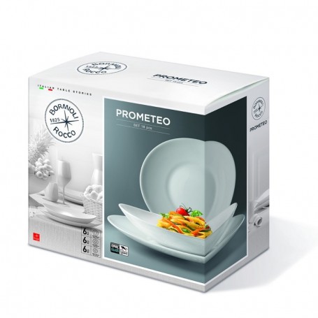 Comprar Vajilla Opal Blanca Prometeo 18 Piezas  Bormioli 103558 al Mejor Precio