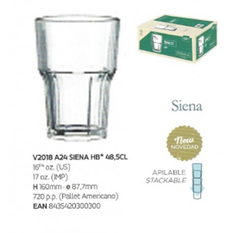Comprar Vasos Siena 48,5 Cl Recocidos Caja 24 Hostelvia 101077 al Mejor Precio