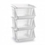 Comprar Verdulero Apilable 3 Pisos Blanco  Plasticforte 35067 al Mejor Precio