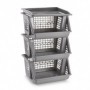 Comprar Verdulero Apilable 3 Pisos Gris  Plasticforte 35068 al Mejor Precio