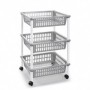 Comprar Verdulero Con Ruedas 3 Pisos Plata  Plasticforte 35070 al Mejor Precio