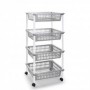 Comprar Verdulero Con Ruedas 4 Pisos Plata  Plasticforte 35072 al Mejor Precio