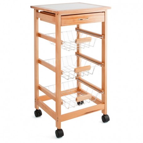 Comprar Verdulero Madera 3 Cajones 37X37X76 Cm  Quid 1577 al Mejor Precio