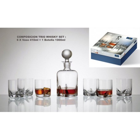 Comprar Whisky Trio Con Botella 7 Piezas Juego Bohemia 101410 al Mejor Precio