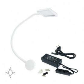 Comprar Aplique LED Kuma cuadrado brazo flexible sensor táctil 2 USB Luz blanca natural Plástico Blanco al Mejor Precio