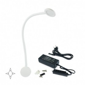 Comprar Aplique LED Kuma redondo brazo flexible sensor táctil 2 USB Luz blanca natural Plástico Blanco al Mejor Precio