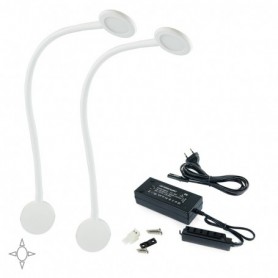 Comprar Aplique LED Kuma redondo brazo flexible sensor táctil 2 USB Luz blanca natural Plástico Blanco 2 ud. al Mejor Precio
