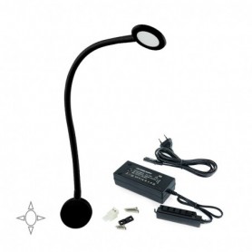 Comprar Aplique LED Kuma redondo brazo flexible sensor táctil 2 USB Luz blanca natural Plástico Negro al Mejor Precio