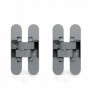 Comprar Bisagras ocultas para puertas de paso carga 40 Kg apertura 180º zamak gris metalizado 2 ud. al Mejor Precio