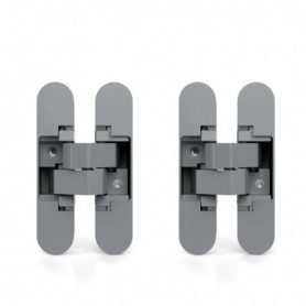 Comprar Bisagras ocultas para puertas de paso carga 60 Kg apertura 180º zamak gris metalizado 2 ud. al Mejor Precio