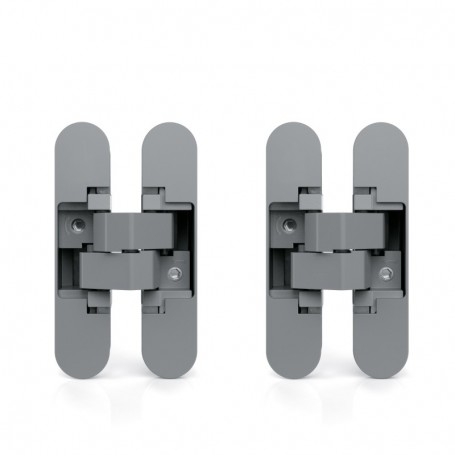 Comprar Bisagras ocultas para puertas de paso carga 60 Kg apertura 180º zamak gris metalizado 2 ud. al Mejor Precio