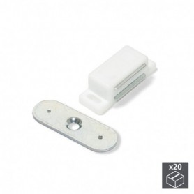 Comprar Cierre magnético para puertas Acero y plástico Blanco 20 ud. al Mejor Precio