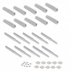 Comprar Cierre Push Lite de puerta para atornillar en el mueble con regulación 80 mm Magnético Plástico gris Plástico 10 unidade