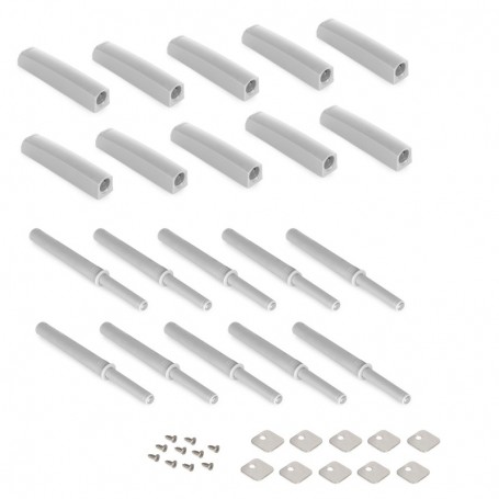 Comprar Cierre Push Lite de puerta para atornillar en el mueble con regulación 80 mm Magnético Plástico gris Plástico 10 unidade