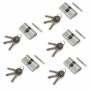 Comprar Cilindro cerradura pera para puertas 30 x 30 mm embrague simple leva larga con 5 llaves aluminio níquel satinado 5 sets.