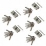Comprar Cilindro cerradura tipo pera para puertas 30+30 mm leva larga 5 llaves aluminio níquel satinado 5 sets. al Mejor Precio