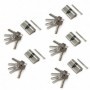 Comprar Cilindro cerradura tipo pera para puertas 30+30 mm leva larga 5 llaves aluminio níquel satinado 5 sets. al Mejor Precio