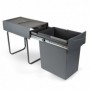 Comprar Contenedor de reciclaje Recycle de 20 L para cocina fijación inferior y extracción manual. Plástico gris antracita al Me
