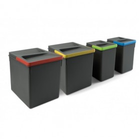 Comprar Contenedores para cajón cocina Recycle Altura 266 2x15 + 2x7 Plástico gris antracita Plástico al Mejor Precio