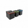 Comprar Contenedores para cajón de cocina Recycle Altura 216 1x12 + 2x6 Plástico gris antracita Plástico al Mejor Precio
