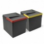 Comprar Contenedores para cajón de cocina Recycle Altura 216 2x12 Plástico gris antracita Plástico al Mejor Precio