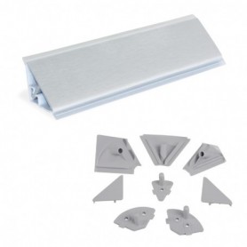 Comprar Copete triangular para cocina Plasline con accesorios para instalación. 235 m Anodizado satinado Plástico al Mejor Preci