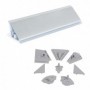 Comprar Copete triangular para cocina Plasline con accesorios para instalación. 235 m Anodizado satinado Plástico al Mejor Preci
