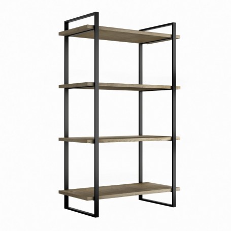 Comprar Estantería Lader con estructura y estantes 1150 Pintado negro Acero y Madera al Mejor Precio