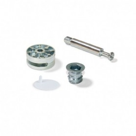 Comprar Excéntrica + perno y tuerca M8 D. 35 mm tablero 20 mm Zamak y Acero Blanco 10 ud. al Mejor Precio