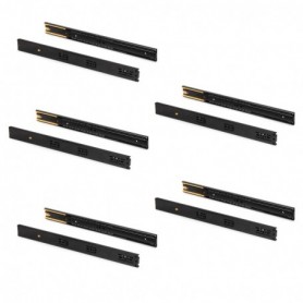 Comprar Juego de guías para cajones de bolas 45 x 350 mm extracción total cierre suave Negro 5 ud. al Mejor Precio