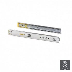Comprar Juego de guías para cajones de bolas 45 x 400 mm extracción total con push cierre suave Cincado 5 ud. al Mejor Precio