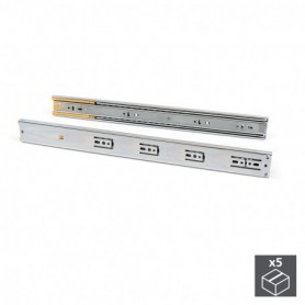 Comprar Juego de guías para cajones de bolas 45 x 450 mm extracción total cierre suave Cincado 5 ud. al Mejor Precio