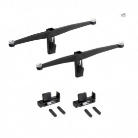 Comprar Juego de soportes Zero para un estante de cristal Pintado negro texturizado Zamak al Mejor Precio
