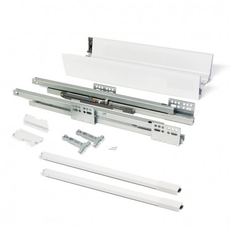Comprar Kit cajón de cocina Vantage-Q altura 141 mm prof. 350 mm con barandillas cierre suave Acero Blanco al Mejor Precio