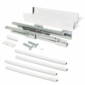 Comprar Kit cajón de cocina Vantage-Q altura 204 mm prof. 350 mm con barandillas cierre suave Acero Blanco al Mejor Precio