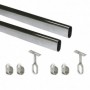 Comprar Kit de barra para armario 30x15 mm acero 115 m Cromado Acero y Zamak al Mejor Precio