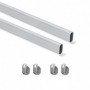 Comprar Kit de barra para armario 30x15 mm aluminio 0 95 m Anodizado mate Aluminio y Zamak al Mejor Precio