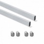 Comprar Kit de barra para armario 30x15 mm aluminio 075 m Anodizado mate Aluminio y Zamak al Mejor Precio
