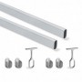 Comprar Kit de barra para armario 30x15 mm aluminio 115 m Anodizado mate Aluminio y Zamak al Mejor Precio