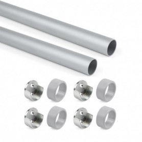 Comprar Kit de barra para armario redonda Ø28 075 m Anodizado mate Aluminio y Zamak al Mejor Precio